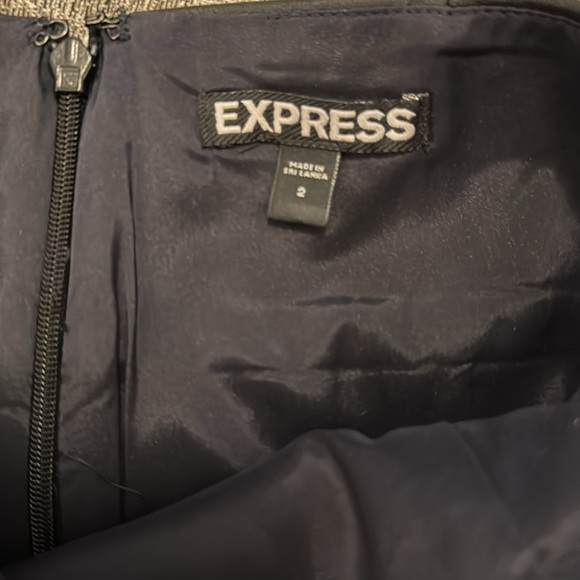 Express Gray and Blue Midi Pencil Skirt - Picture 4 of 8